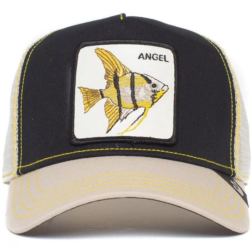 Goorin Bros Angel Fish Animal Farm Black Yellow Trucker  Hat NWT